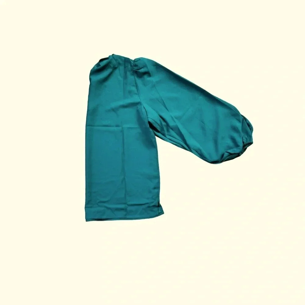 JCrew Puff-sleeve satin-back crepe top